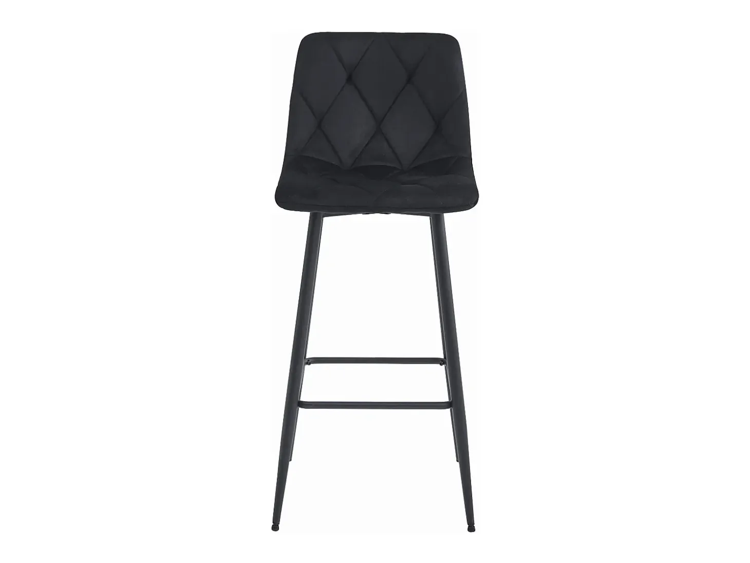 Taburete Valora KODA, de terciopelo negro, con patas negras (x3)