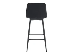 Taburete Valora KODA, taburete de bar de terciopelo negro con patas negras