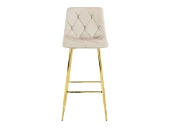 Taburete Valora KODA, terciopelo beige, patas doradas, diseño moderno