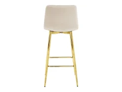 Taburete Valora KODA, terciopelo beige, patas doradas, diseño moderno