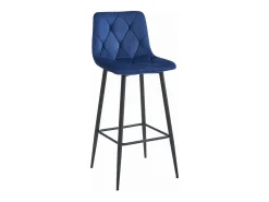 Taburete Valora KODA, terciopelo azul marino, patas negras (x3)