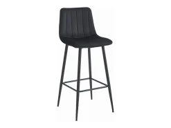 Taburete Valora POZZA de terciopelo negro, diseño ergonómico para cocina (x3)