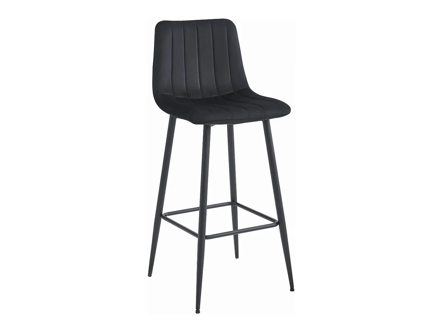Taburete Valora POZZA de terciopelo negro, diseño ergonómico para cocina (x3)