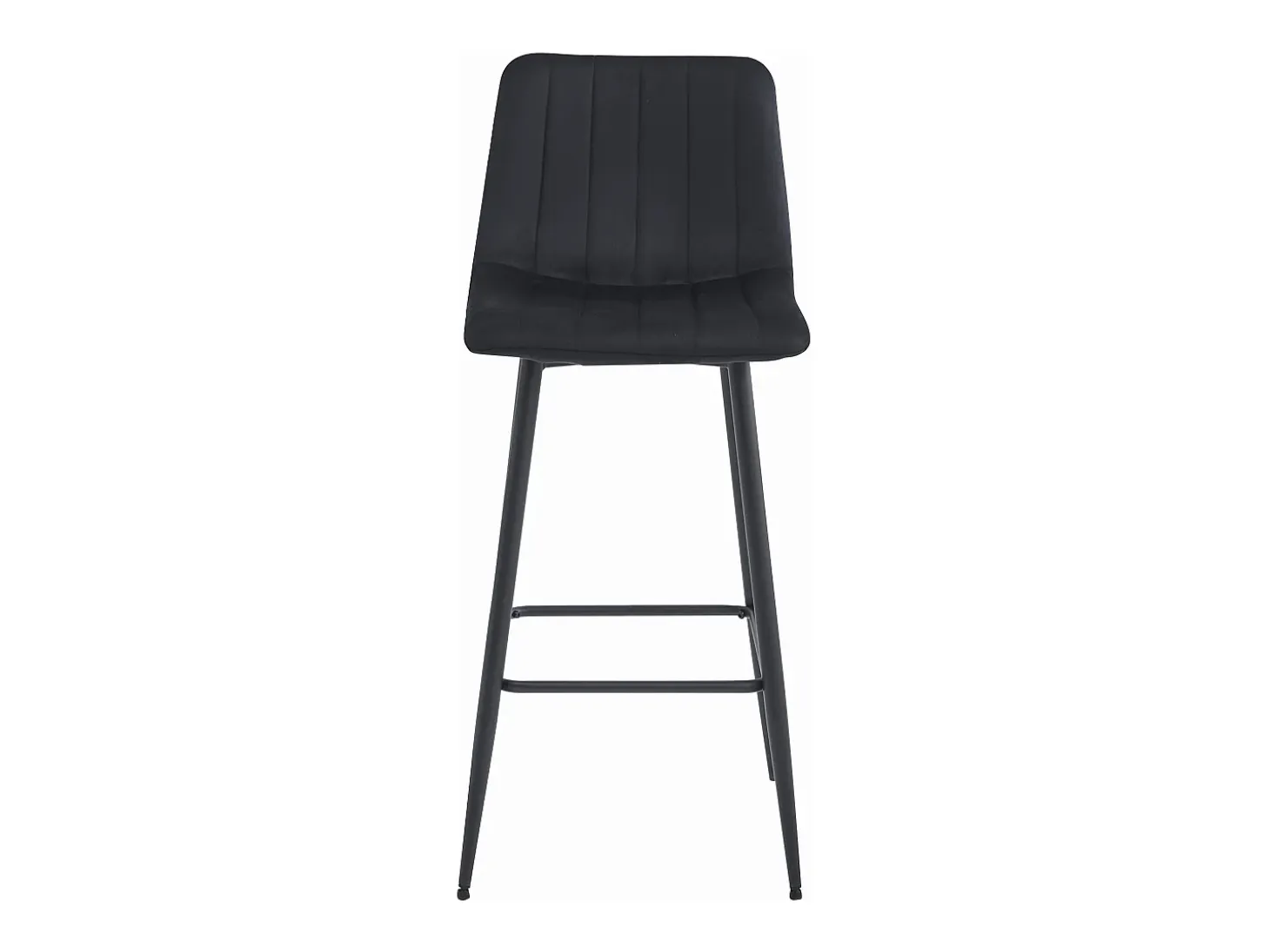 Taburete Valora POZZA de terciopelo negro, diseño ergonómico para cocina (x3)