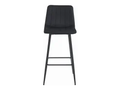 Taburete Valora POZZA de terciopelo negro, diseño ergonómico para cocina (x4)
