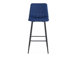 Taburete Valora POZZA, terciopelo azul marino, patas negras (x3)
