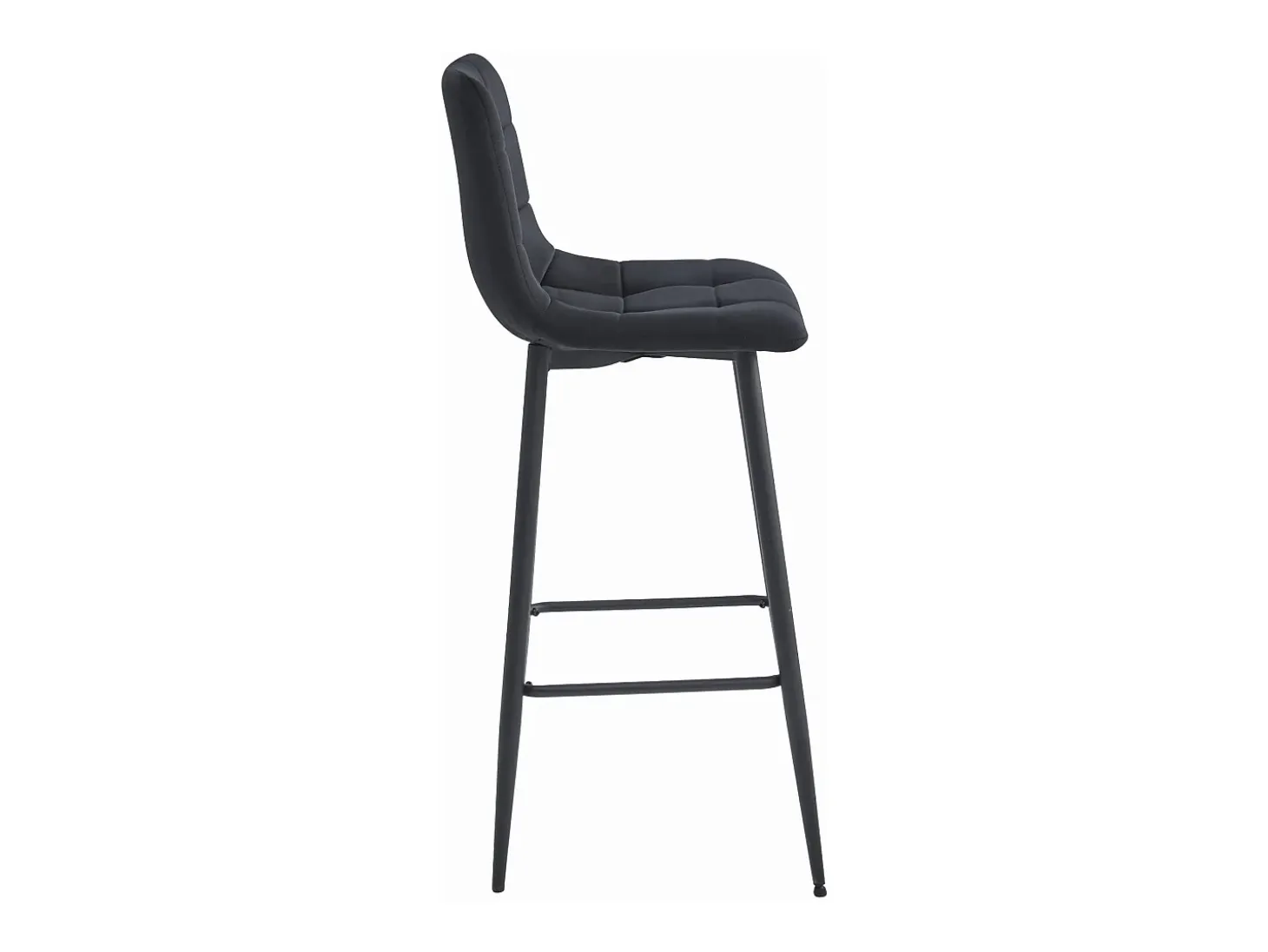 Taburete Valora TEOTO de terciopelo negro con diseño ergonómico para la cocina