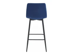 Taburete Valora TEOTO de terciopelo azul marino con patas negras para cocina (x4)