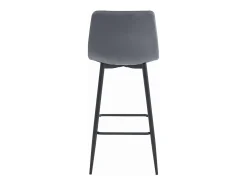 Taburete Valora TEOTO, terciopelo gris oscuro, patas negras (x2)