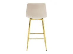 Taburete Valora TEOTO, terciopelo beige, patas doradas, diseño moderno