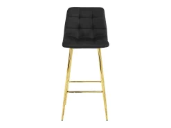 Taburete Valora TEOTO, terciopelo negro, patas doradas, diseño moderno (x4)