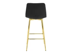 Taburete Valora TEOTO, terciopelo negro, patas doradas, diseño moderno (x4)
