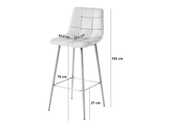 Taburete Valora TEOTO, terciopelo negro, patas doradas, diseño moderno (x4)