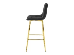 Taburete Valora TEOTO, terciopelo negro, patas doradas, diseño moderno (x4)