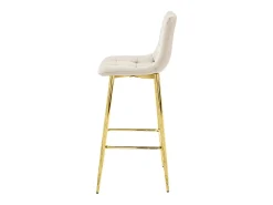 Taburete Valora TEOTO, terciopelo beige, patas doradas, para cocina (x4)