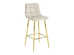 Taburete Valora TEOTO, terciopelo beige, patas doradas, para cocina (x4)
