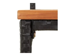 Taburetes altos 4 uds madera de acacia y ratán sintético negro