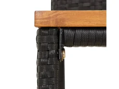 Taburetes altos 4 uds madera de acacia y ratán sintético negro