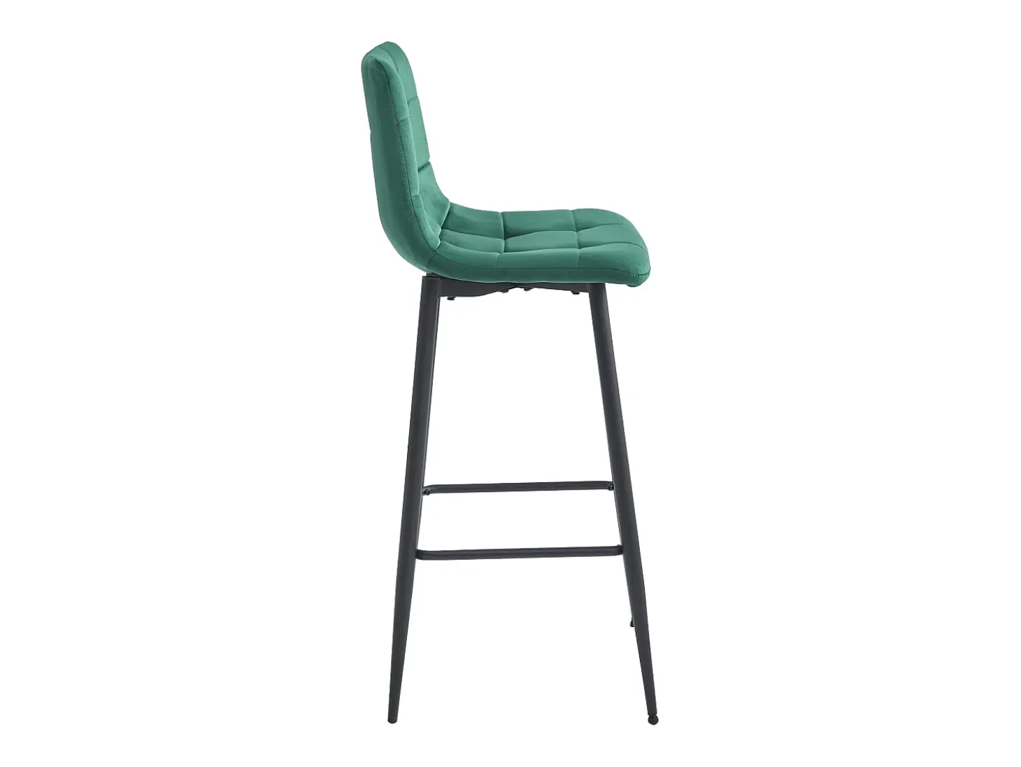 Taburetes bar Valora TEOTO terciopelo verde oscuro patas acero x4