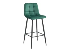 Taburetes bar Valora TEOTO terciopelo verde oscuro patas acero x3