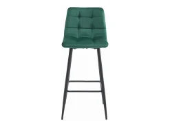 Taburetes bar Valora TEOTO terciopelo verde oscuro patas acero x2