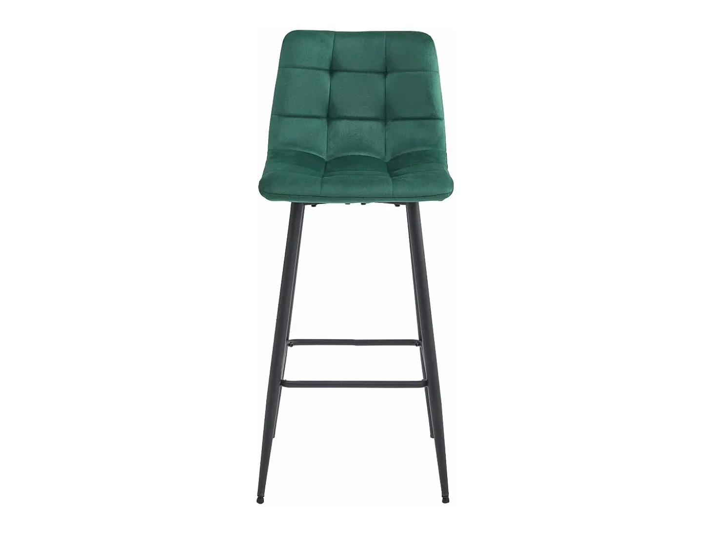 Taburetes bar Valora TEOTO terciopelo verde oscuro patas acero x2