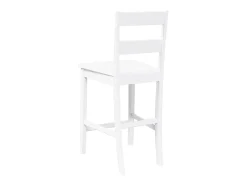Taburetes de bar 2 piezas madera maciza de caucho blanco