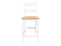 Taburetes de bar 2 piezas madera maciza de caucho blanco