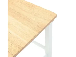 Taburetes de bar 2 piezas madera maciza de caucho blanco