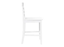 Taburetes de bar 2 uds madera maciza blanca caucho
