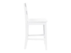 Taburetes de bar 2 uds madera maciza blanca caucho