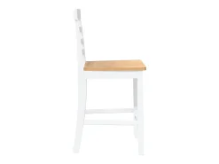 Taburetes de bar 2 uds madera maciza blanca caucho