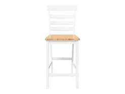 Taburetes de bar 2 uds madera maciza blanca caucho