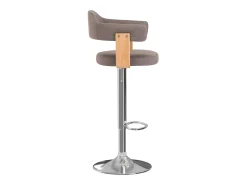 Taburetes de bar 2 unidades gris taupe madera curvada y tela