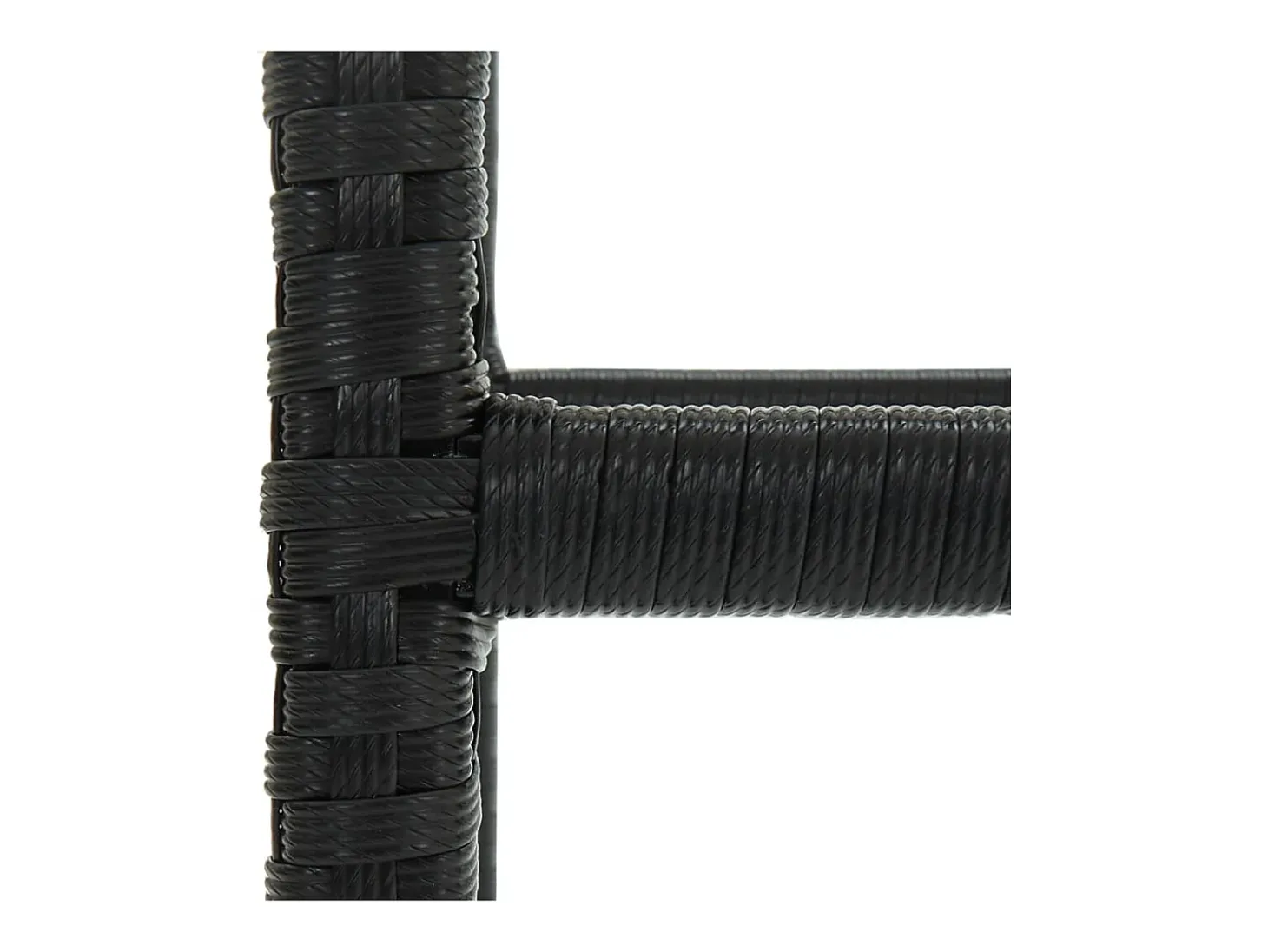Taburetes de bar con cojines, juego de 2, color negro, resina trenzada