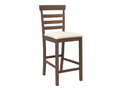 Taburetes de bar con cojines 2 uds madera maciza marrón caucho