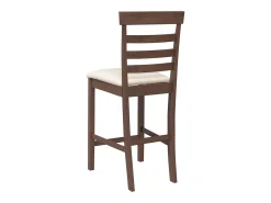 Taburetes de bar con cojines 2 uds madera maciza marrón caucho