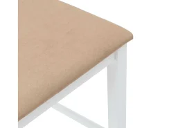 Taburetes de bar con cojines 2 uds madera maciza blanca caucho