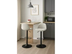 Taburetes de bar de cocina diseño SIG+ - lote de 2 sillas de bar regulables (Tejido Gris)