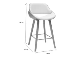 Taburetes de bar de diseño blancos y madera clara H70 cm (lote de 2) CLASH