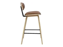 Taburetes de bar design marrón y madera clara de 69 cm de altura (juego de 2) VASCO