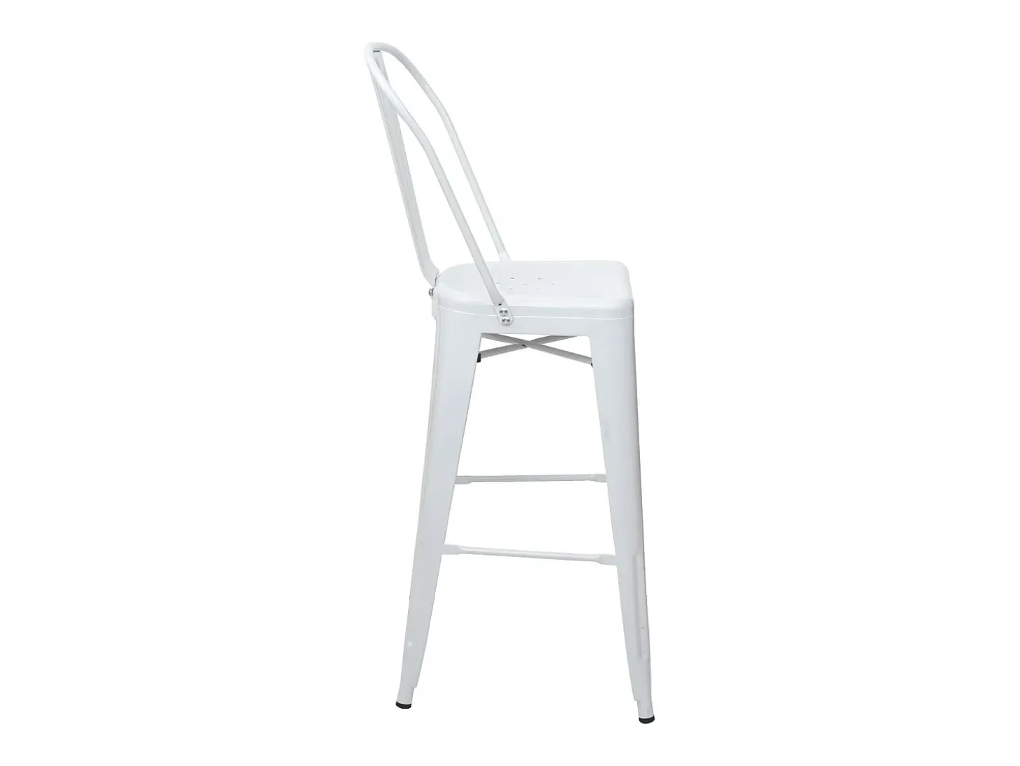 Taburetes de bar MCW-A73 metal (juego de 2), blanco