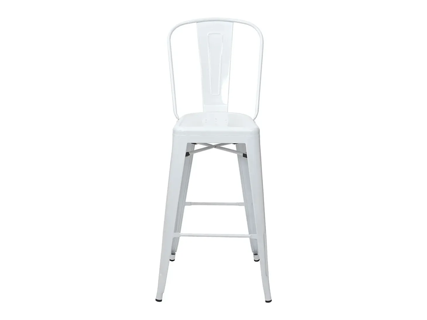 Taburetes de bar MCW-A73 metal (juego de 2), blanco