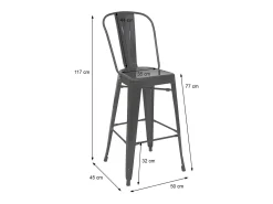 Taburetes de bar MCW-A73 metal (juego de 2), blanco