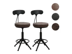 Taburetes de bar MCW-O84 (juego de 2), marrón-negro