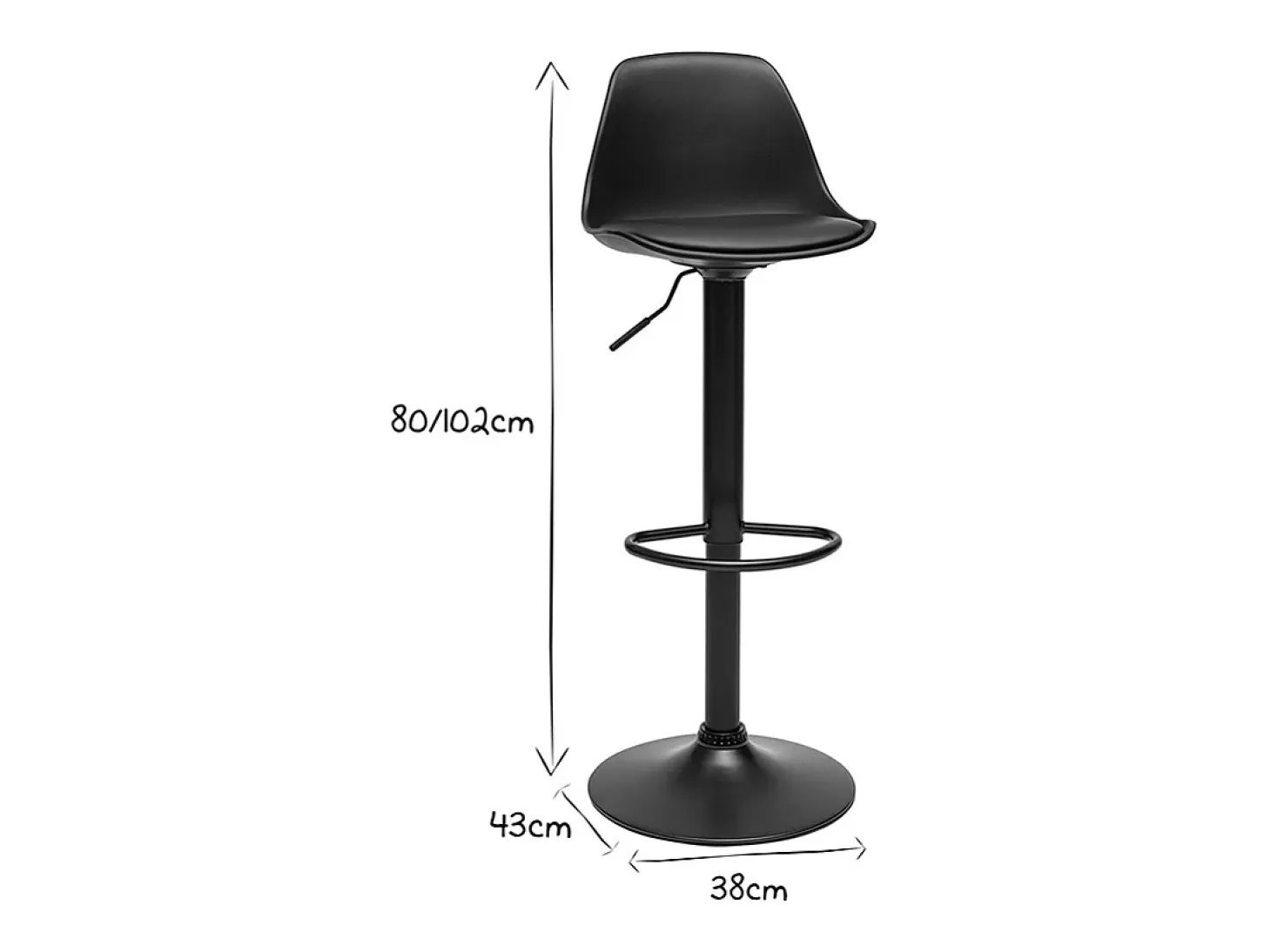 Taburetes de bar negros de diseño (paquete de 2) STEEVY