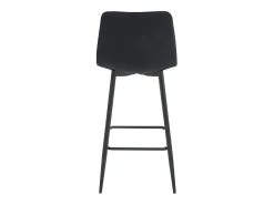Taburetes de bar Valora TEOTO de terciopelo negro con patas de acero negro x4