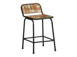 Taburetes de barra 2 uds 46x35,5x70 madera maciza reciclada