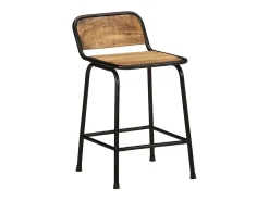 Taburetes de barra 2 uds 46x35,5x70 cm madera maciza de mango