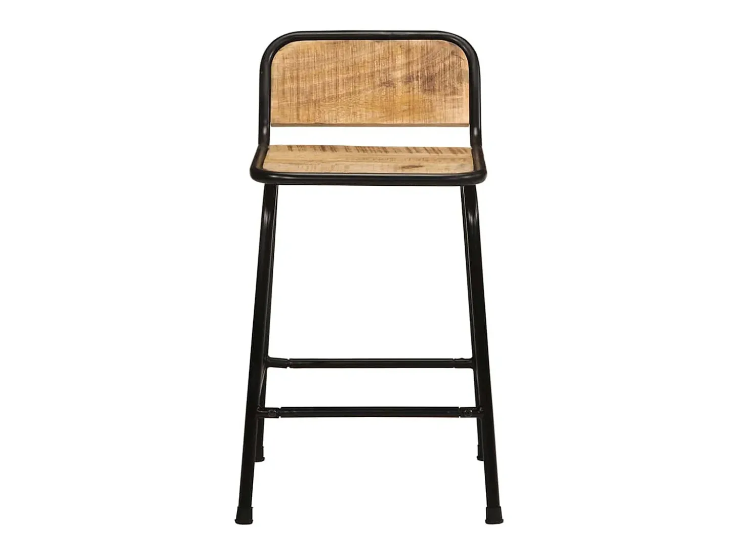Taburetes de barra 4 uds 46x35,5x70 cm madera maciza de mango